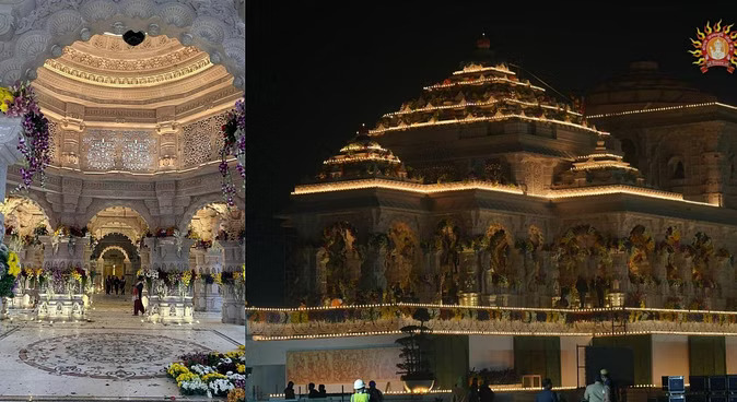 Ram Mandir : जगमगाता हुआ राम मंदिर, अंदर से भी है मनमोहक, देखिए तस्वीरें