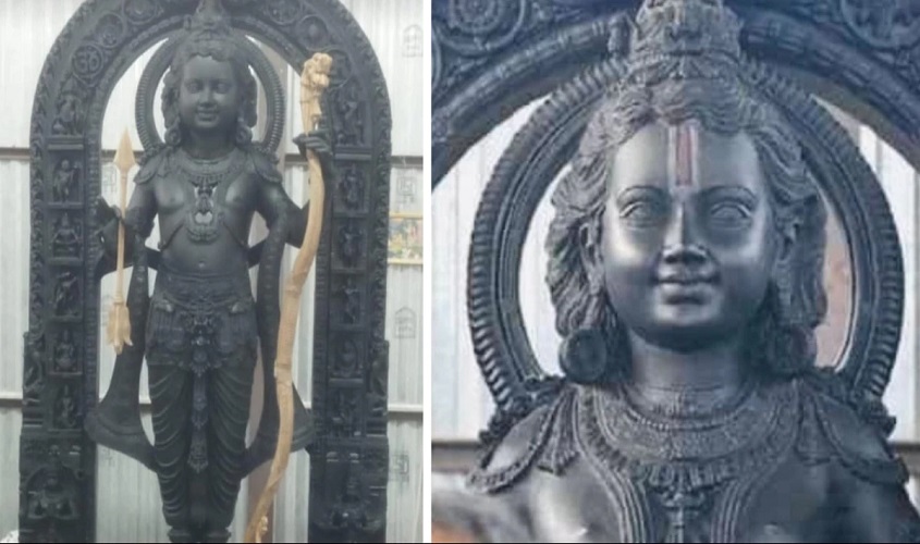 Ayodhya Ram Mandir : राम मंदिर प्राण प्रतिष्ठा से पहले रामलला की पहली पूर्ण तस्वीर आई सामने