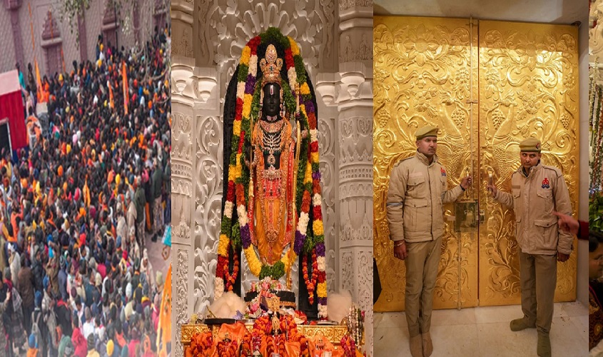 Ram Mandir News : भगवान राम के दर्शन को उमड़ी भीड़, भक्तों की एंट्री पर लगी रोक