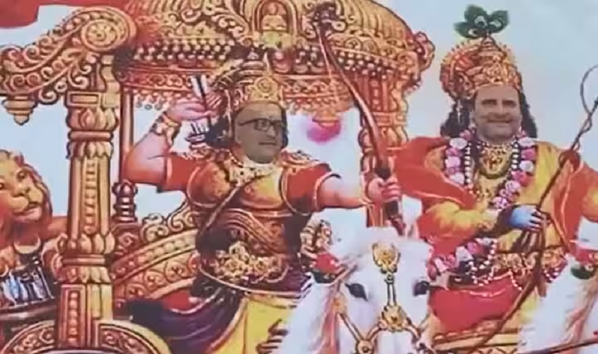 UP News: कानपुर में ‘भारत जोड़ो न्याय यात्रा’ के पहुंचने से पहले ही लगे पोस्टर, राहुल गांधी को कृष्ण, तो अजय राय को अर्जुन के रूप में किया गया प्रस्तुत