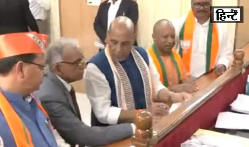 Lok Sabha Election 2024 : रक्षा मंत्री राजनाथ सिंह ने लखनऊ से किया लोकसभा के लिए नामांकन