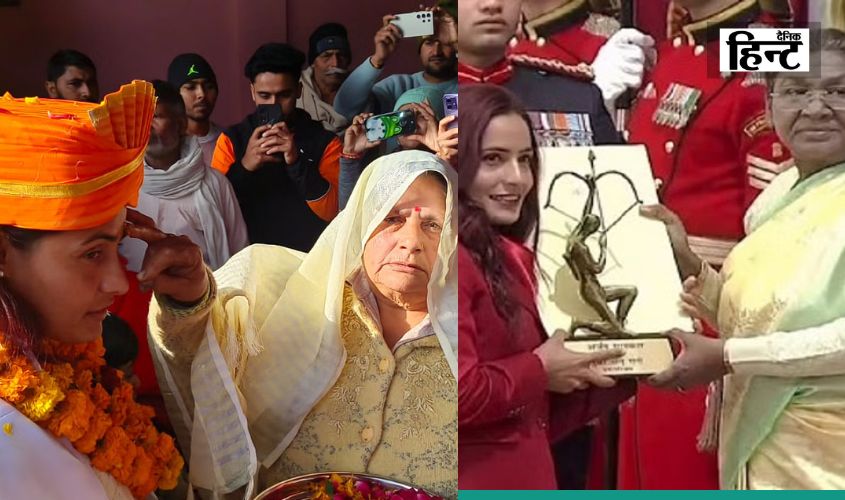 Meerut News : अन्नू रानी को अर्जुन अवार्ड मिलने पर परिवार और गांव में खुशी का माहौल, मां ने तिलक लगाकर किया स्वागत
