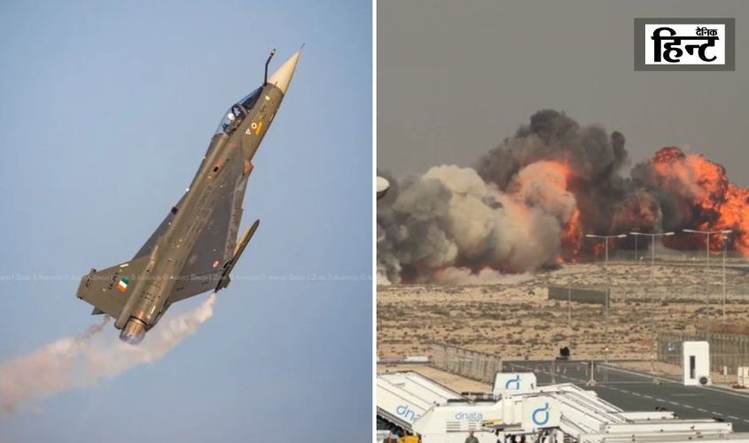 Tejas crashed: Tejas fighter jet crashes at Dubai Air Show